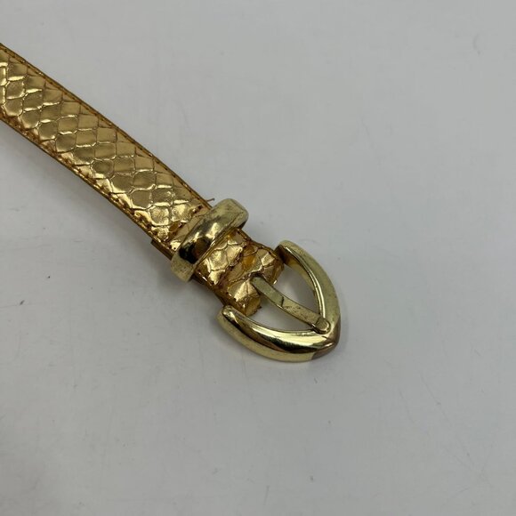 Giani Bernini Gold Adjustable Snakeskin Belt | Size L - Picture 6 of 10